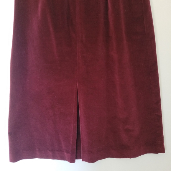 VTG MJ Concepts Velvet Skirt Size 7 Burgandy Dark Academia Whimsigoth Holiday - Picture 5 of 15